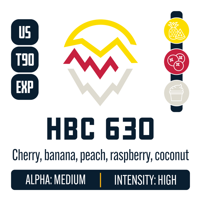 Experimental HBC 630 Hop Profile: Sweet Fruit, Berry & Currant, Cream Caramel