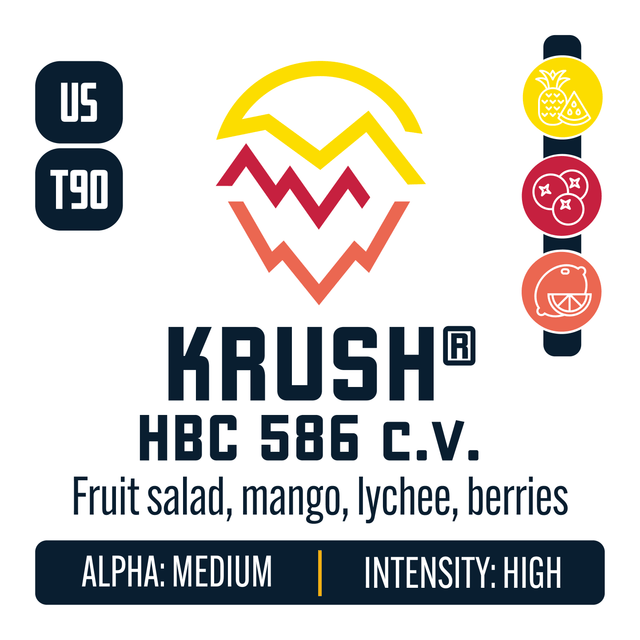 Krush Hop Profile: Sweet Fruit, Berry & Currant, Citrus