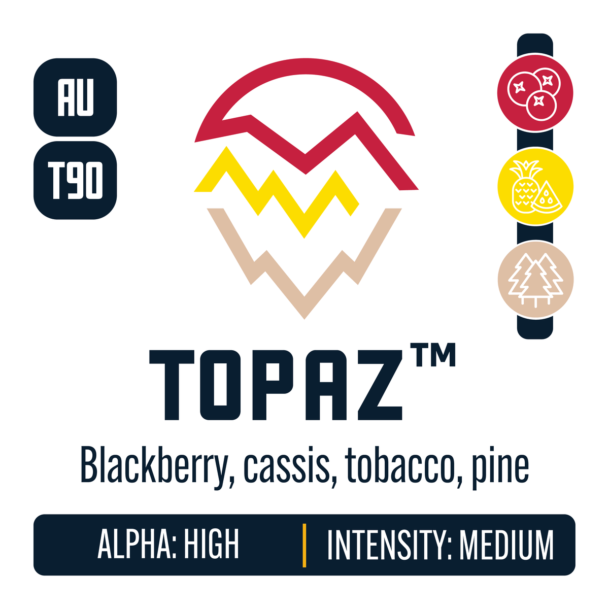 Topaz Hop Profile: Berry & Currant, Sweet Fruit, Woody Aromatic